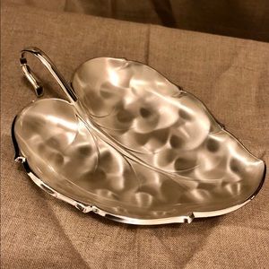 Vintage New in Box Silver Leaf Plate